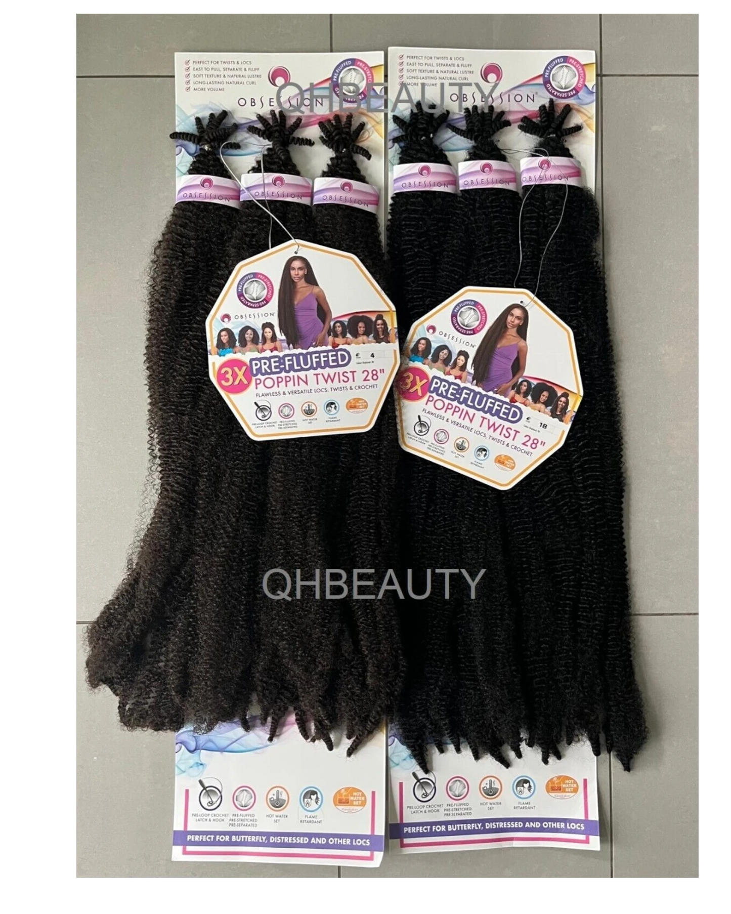 OBSESSION SYNTHETIC CROCHET BRAID 3X PRE-FLUFFED - POPPIN TWIST 28 INCHES