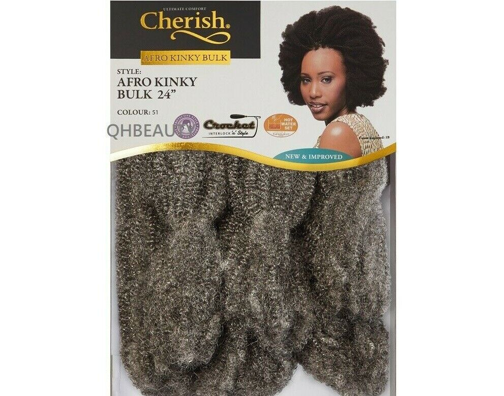 CHERISH SYNTHETIC BULK BRAIDING CROCHET NEW HAIR EXTENSIONS - AFRO KINKY 24 INCH