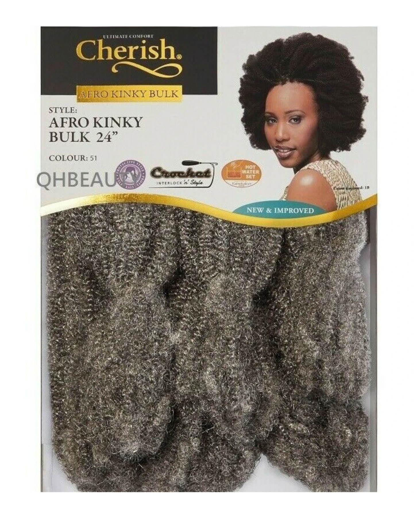 CHERISH SYNTHETIC BULK BRAIDING CROCHET NEW HAIR EXTENSIONS - AFRO KINKY 24 INCH