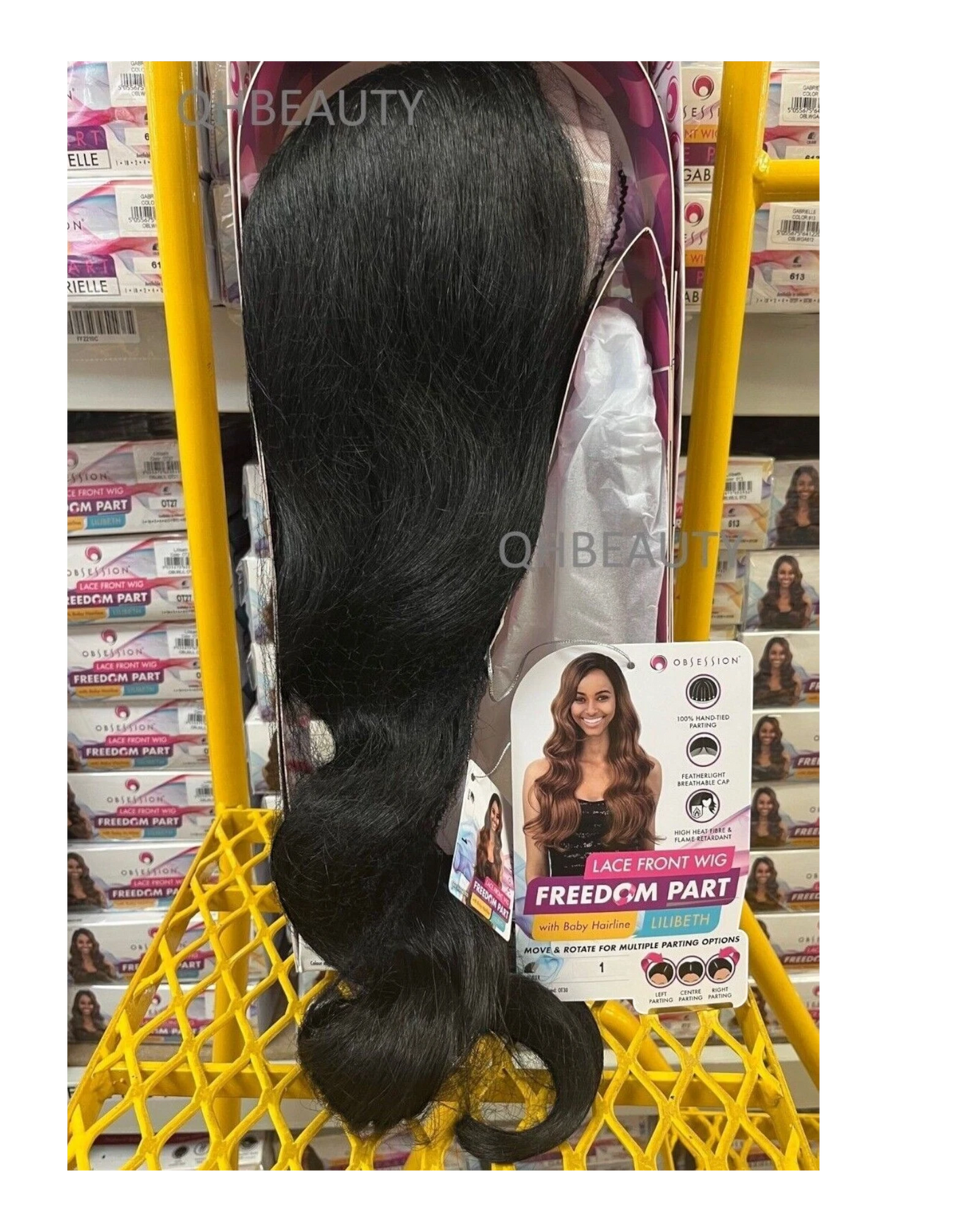 Obsession Synthetic Lace Front Free Part Hand Tied Curly Hair Wig - LILIBETH
