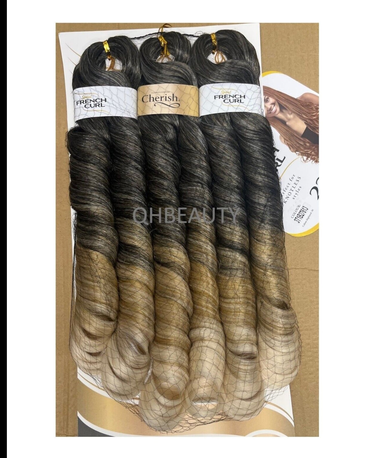 CHERISH SYNTHETIC CURLY HAIR EXTENSION BRAID - 3 x SPIRAL FRENCH CURL 28 INCHES