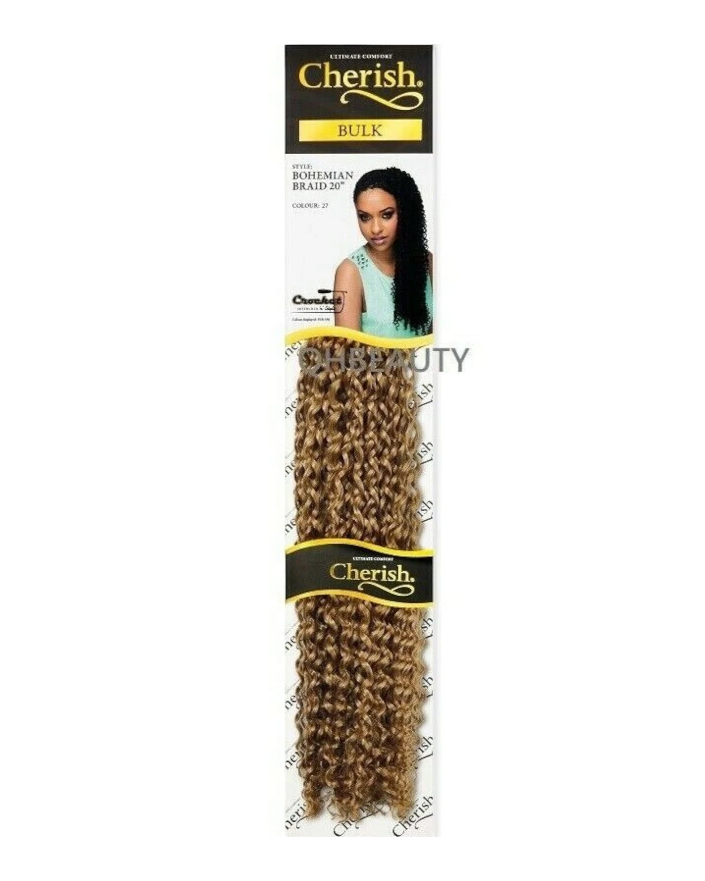 CHERISH SYNTHETIC CROCHET CURLY HAIR EXTENSION BRAID - BOHEMIAN BULK 20 INCH