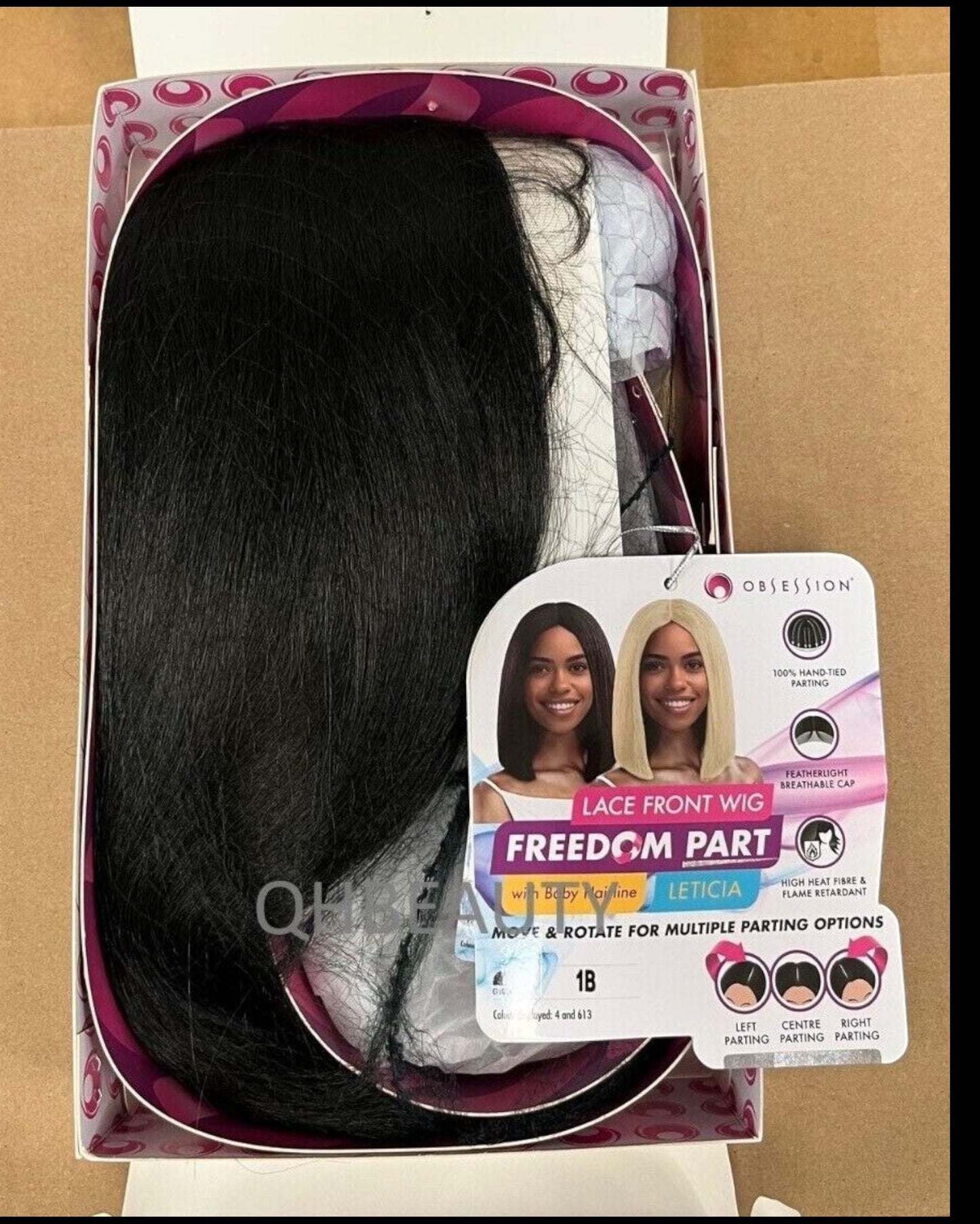 Obsession Synthetic Lace Front Free Part Hand Tied Straight Hair Wig - Leticia