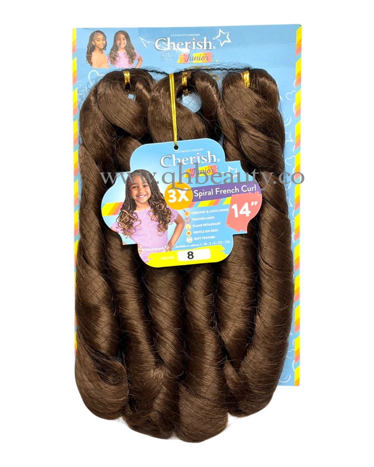 Cherish Synthetic Junior Crochet Braid Hair Extension- SPIRAL FRENCH CURL 14 ''
