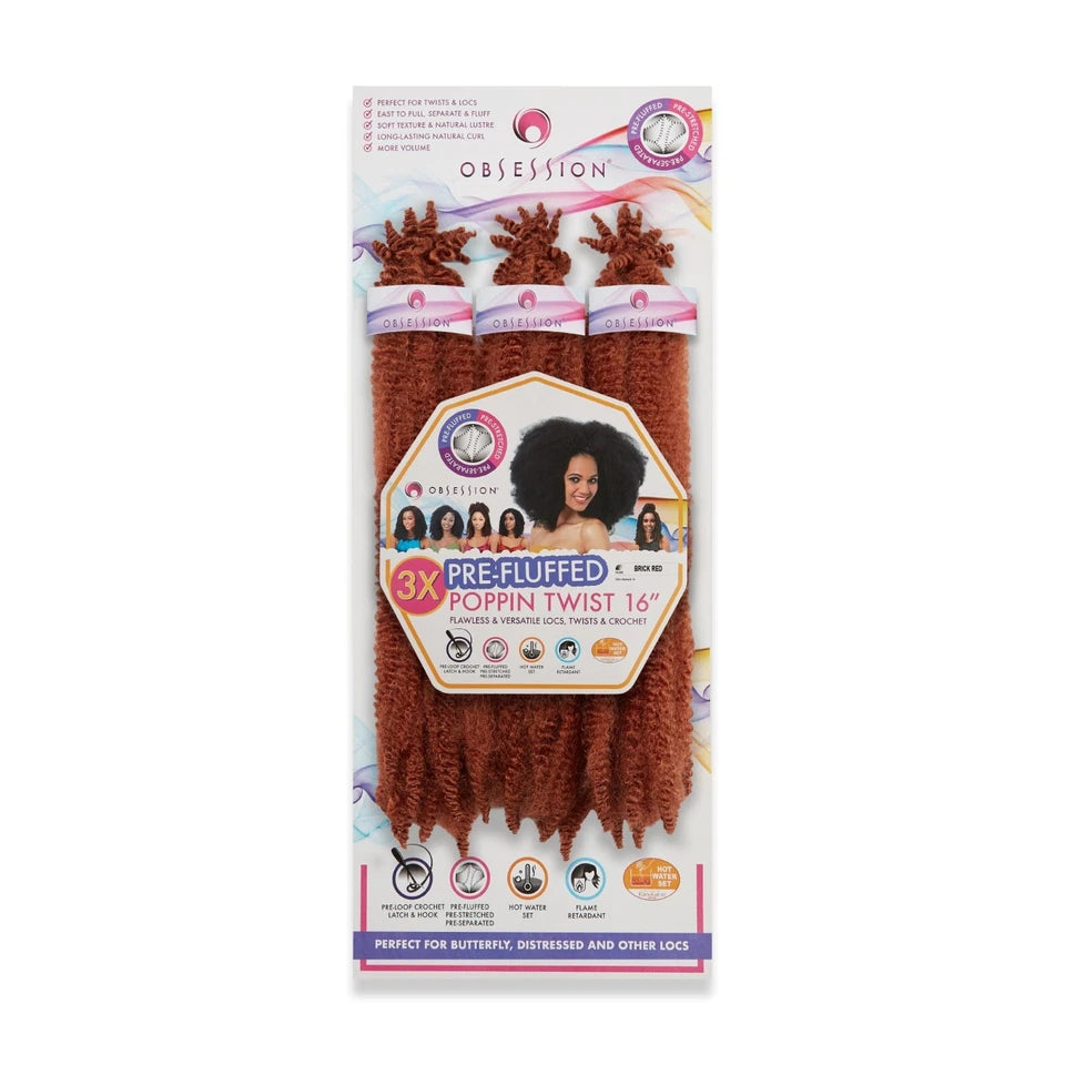 Obsession Synthetic Twist, Crochet Soft Braid 3 X Pre-Fluffed - POPPIN TWIST 16