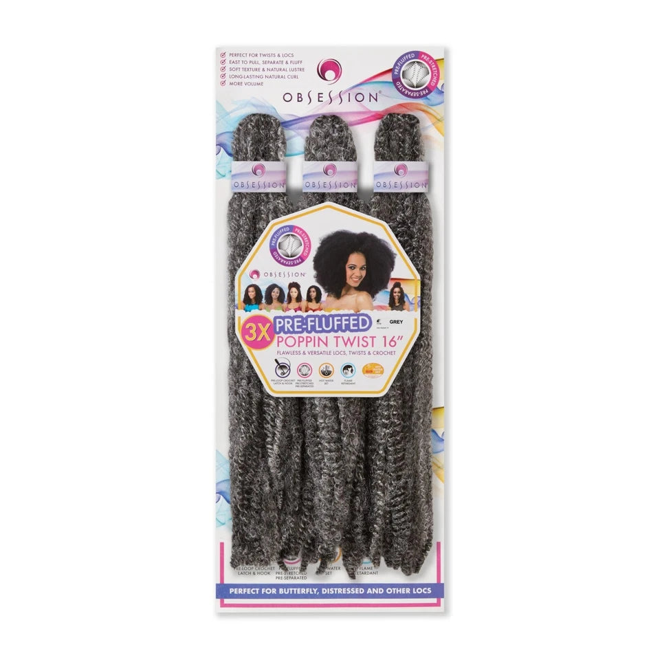 Obsession Synthetic Twist, Crochet Soft Braid 3 X Pre-Fluffed - POPPIN TWIST 16