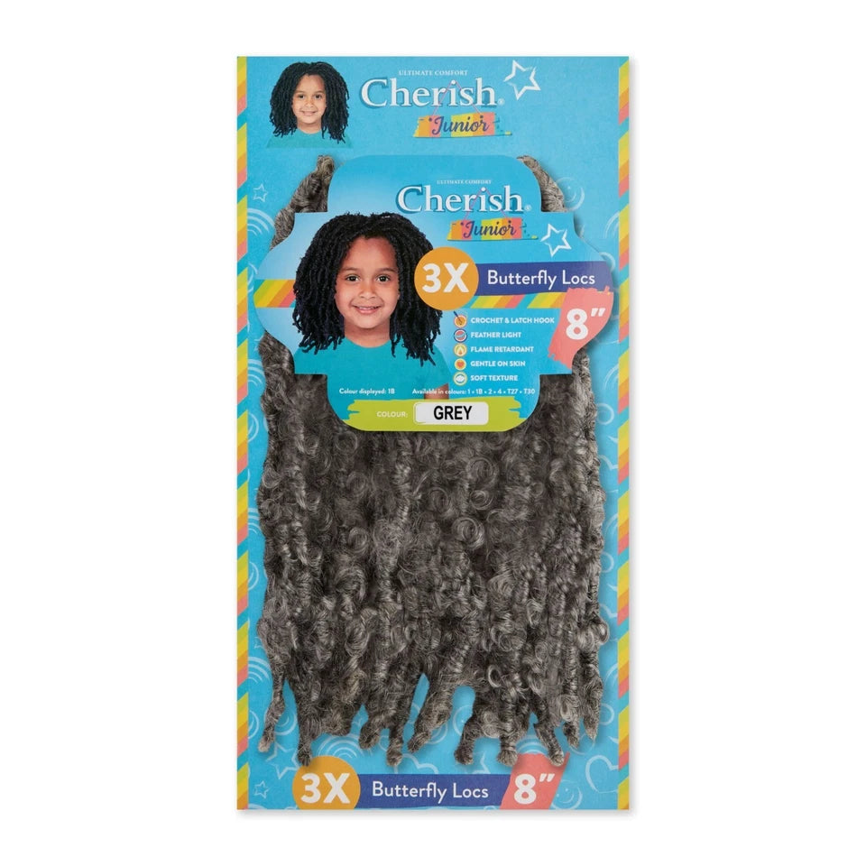 Cherish Synthetic Junior Crochet Braid Hair Extension – 3X Butterfly Locs 8"