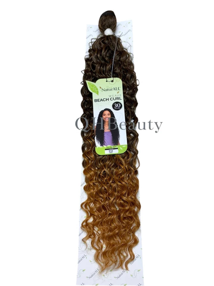 NaturAll Synthetic Long Curly Hair Extension Weave – Beach Curl 30"