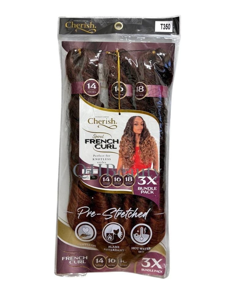Cherish Synthetic Hair Extension- 3 x BUNDLE SPIRAL FRENCH CURL 14,16,18 INCHES