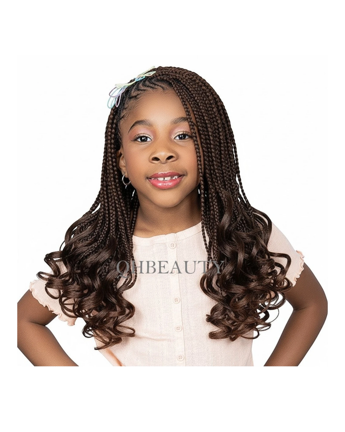CHERISH SYNTHETIC JUNIOR KIDS CROCHET BRAID HAIR EXTENSION - SPIRAL FRENCH CURL 14 ''