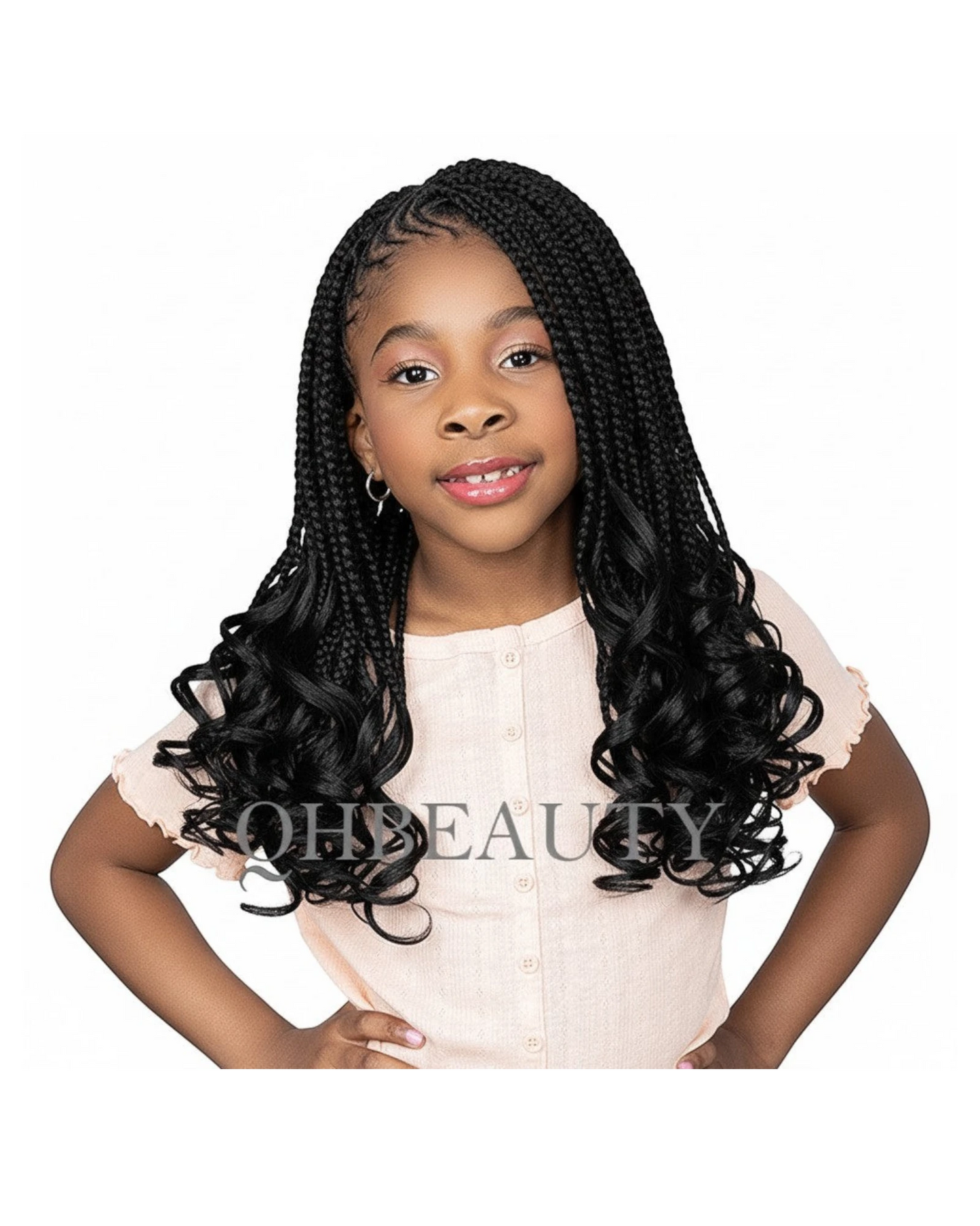 CHERISH SYNTHETIC JUNIOR KIDS CROCHET BRAID HAIR EXTENSION - SPIRAL FRENCH CURL 14 ''