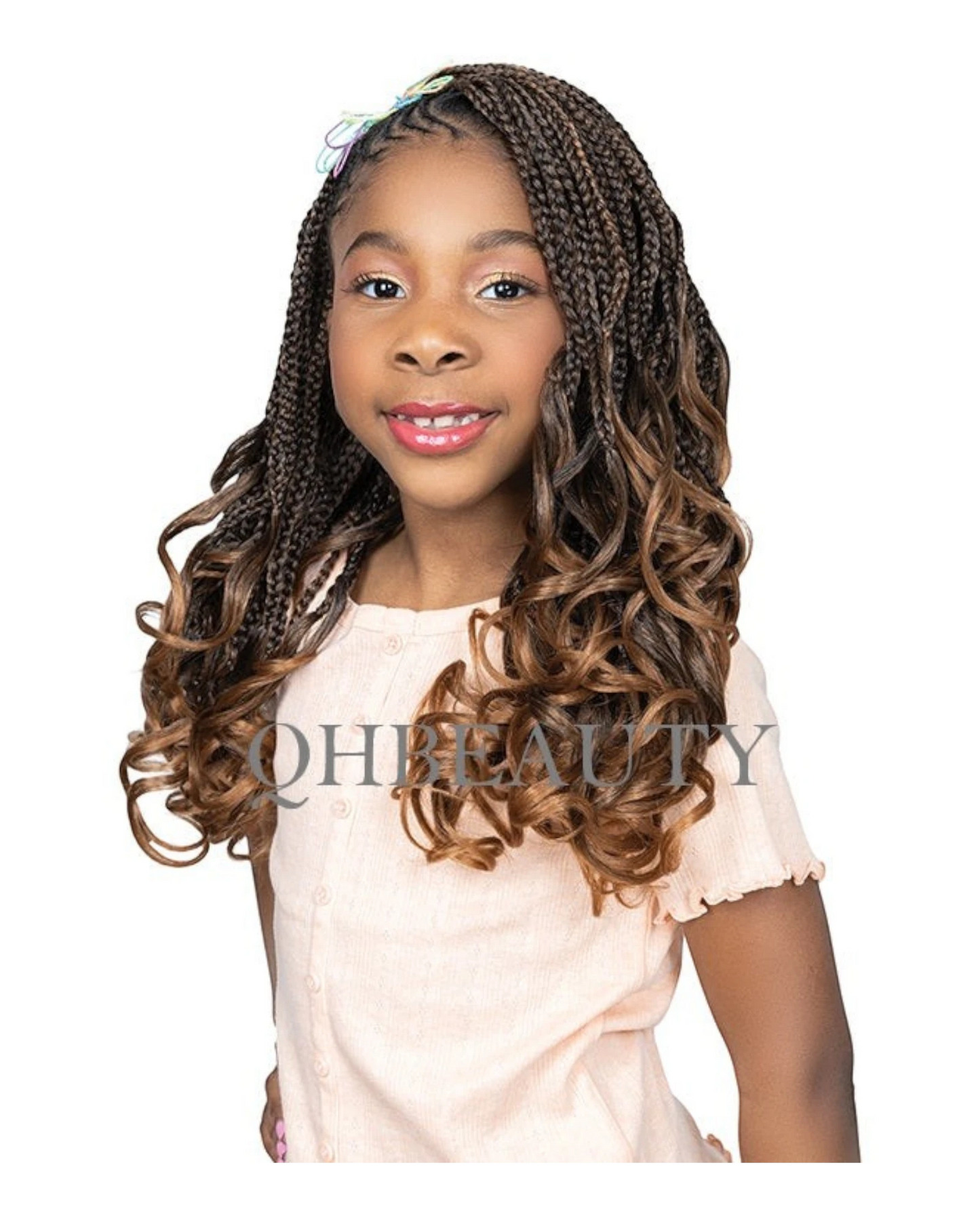CHERISH SYNTHETIC JUNIOR KIDS CROCHET BRAID HAIR EXTENSION - SPIRAL FRENCH CURL 14 ''