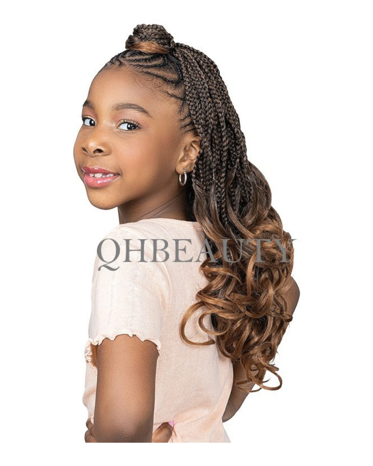 CHERISH SYNTHETIC JUNIOR KIDS CROCHET BRAID HAIR EXTENSION - SPIRAL FRENCH CURL 14 ''