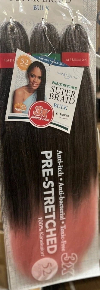 Impression Synthetic Pre-Stretched Crochet Hair Extensions - Super Braid 52 "