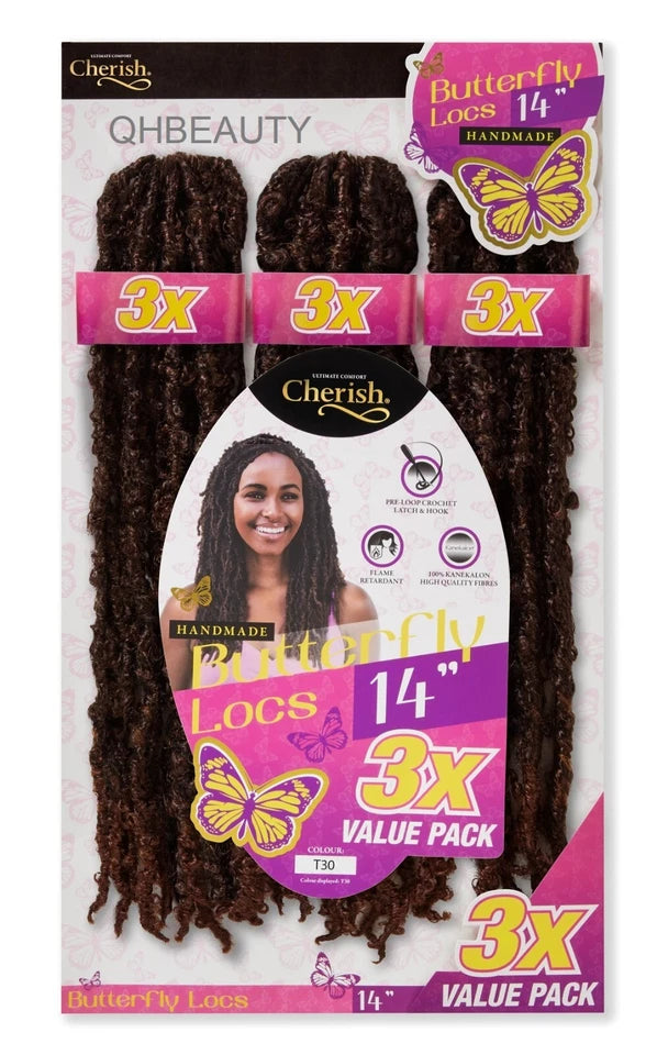 Cherish Synthetic Crochet Hair Extension Pre-Loop Braid – 3X Butterfly Loc 14"