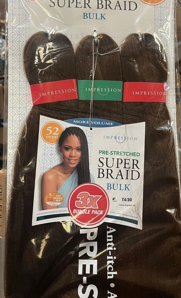 Impression Synthetic Pre-Stretched Crochet Hair Extensions - Super Braid 52 "