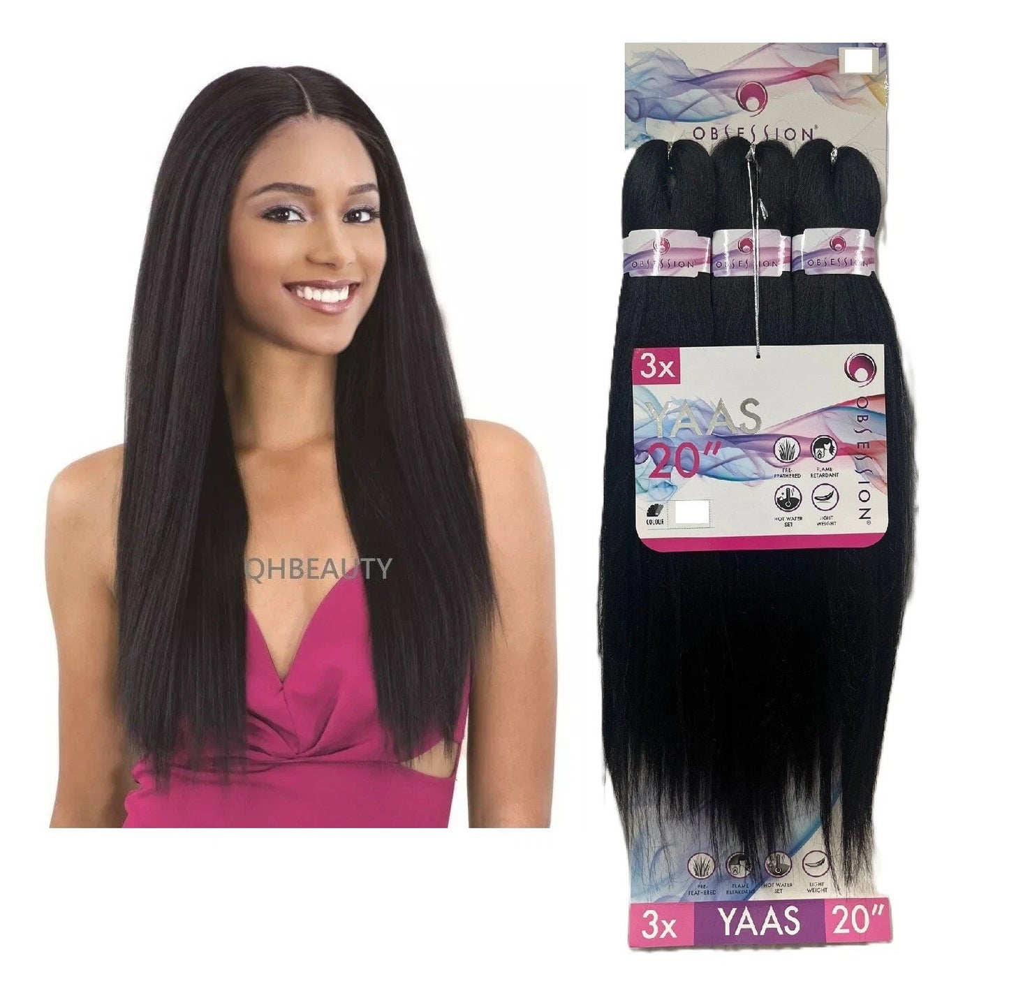 Obsession Synthetic Crochet Yaky Straight Braid Hair Extension - 3 X YAAS 20''