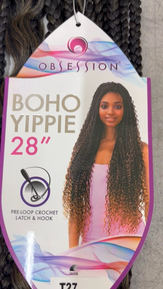 Obsession Synthetic Crochet Long Curly Braid Hair Extension - Boho Yippie 28 ''
