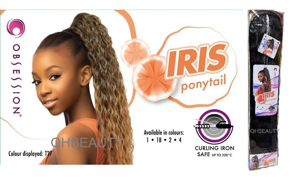 Obsession Synthetic Drawstring Curly Long Hair Ponytail - IRIS