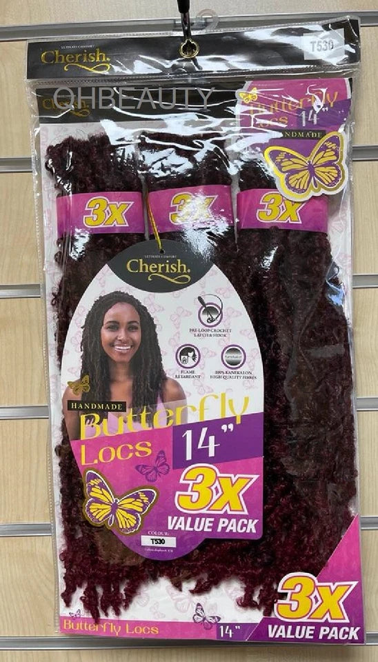 Cherish Synthetic Crochet Hair Extension Pre-Loop Braid – 3X Butterfly Loc 14"