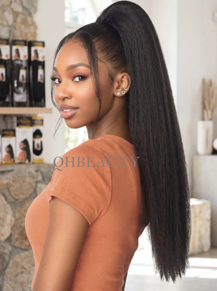 Cherish Synthetic Long Drawstring Ponytail – Yaky Straight 24" Fluffy