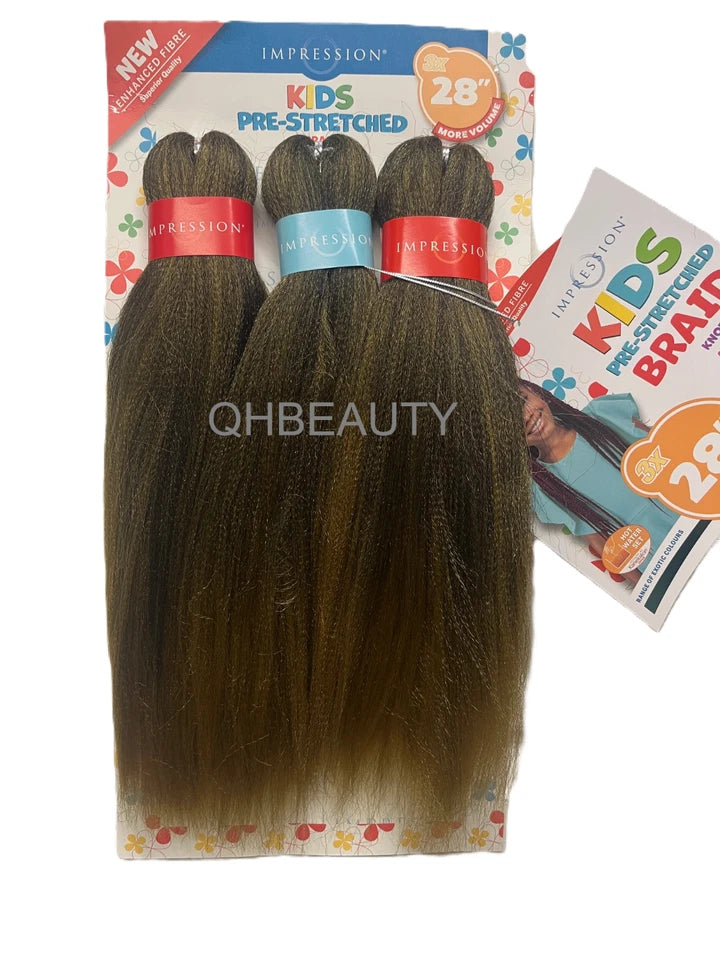 Impression Synthetic Kids Crochet Hair Extension Pre Stretched Braid 28 / 14 ''