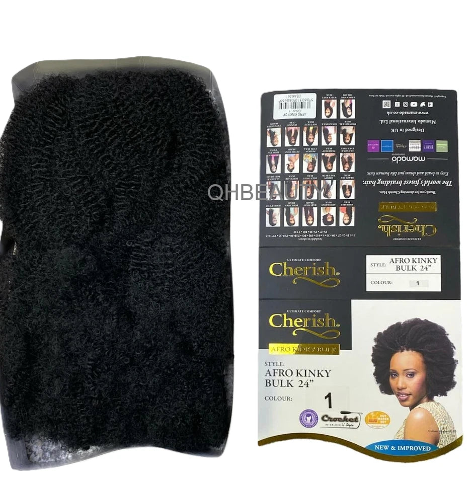 Cherish Afro Kinky Bulk Afro Twist Crochet Hair Extensions 24" Improved Quality