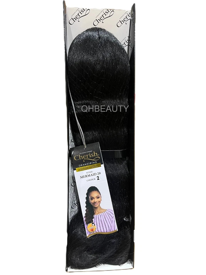 Cherish Synthetic Drawstring Long Hair Ponytail Yaky Straight 14 INCH