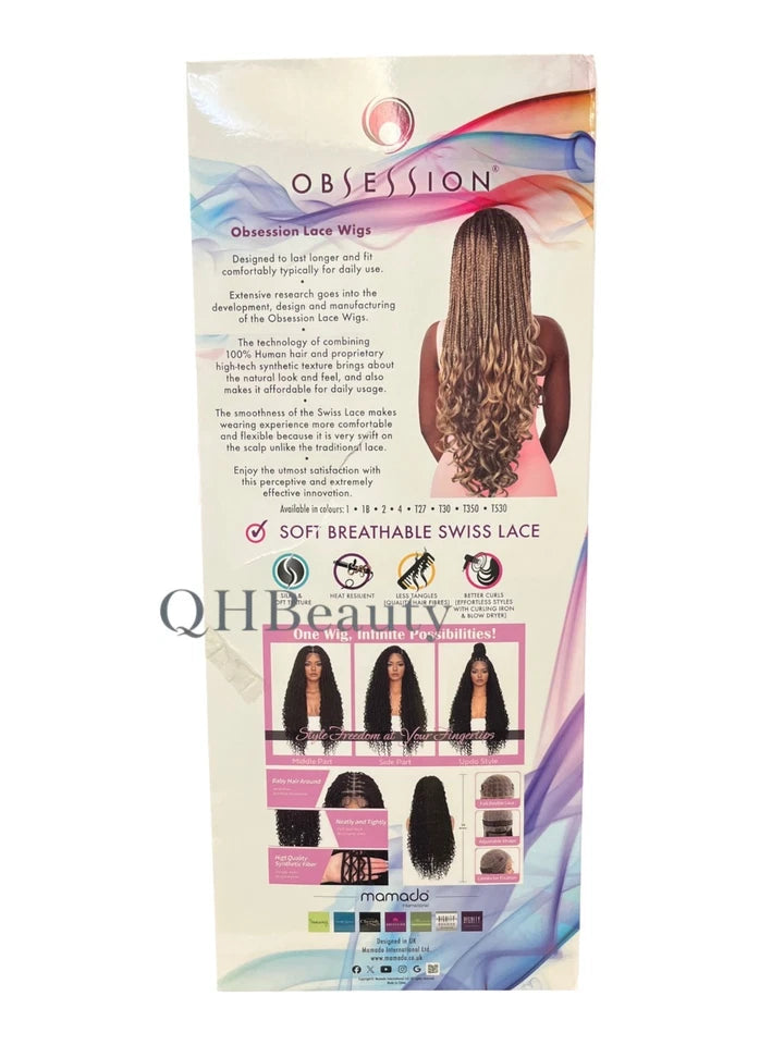 Obsession Hand Made Braid Swiss Lace Hair Wig - Boho French Curl Wig 26 Inches