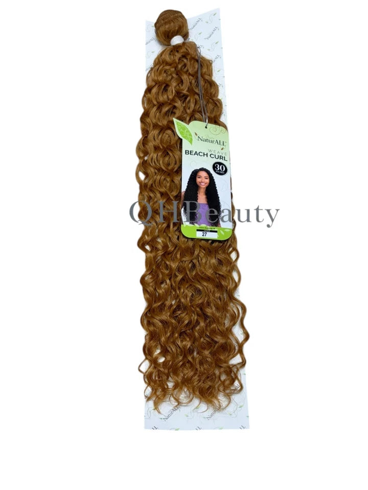 NaturAll Synthetic Long Curly Hair Extension Weave – Beach Curl 30"