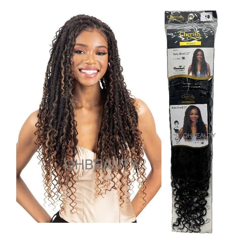 Cherish Synthetic Curly pre Loop Crochet Hair Extension - BOHO BRAID 22 INCH