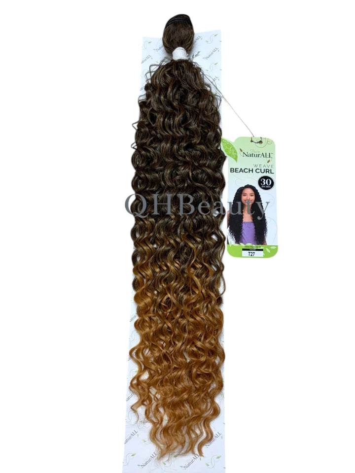 NaturAll Synthetic Long Curly Hair Extension Weave – Beach Curl 30"