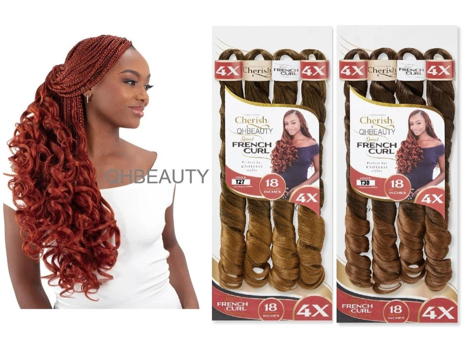 Cherish Synthetic Curly Bouncy Hair Extension Braid - 4 x SPIRAL FRENCH CURL 18''