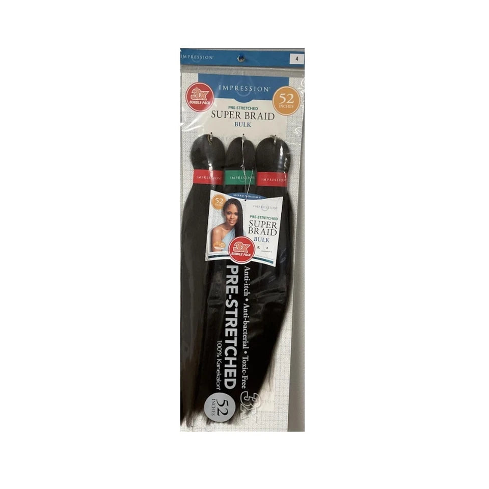 Impression Synthetic Pre-Stretched Crochet Hair Extensions - Super Braid 52 "