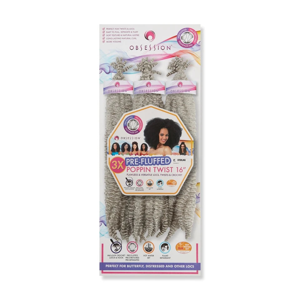 Obsession Synthetic Twist, Crochet Soft Braid 3 X Pre-Fluffed - POPPIN TWIST 16