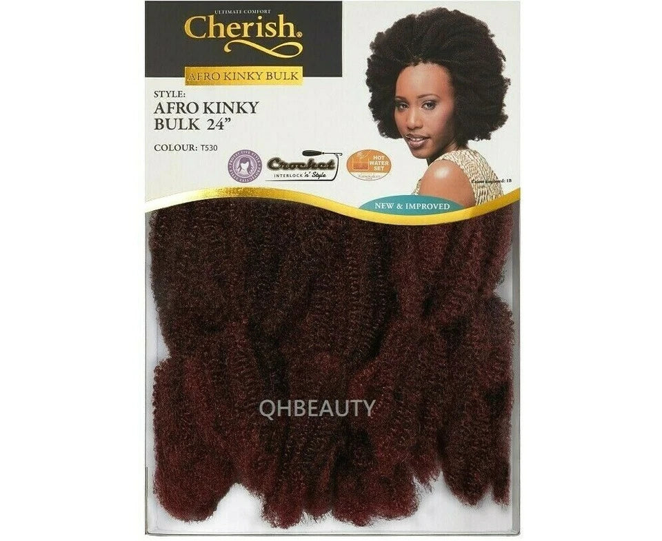 Cherish Afro Kinky Bulk Afro Twist Crochet Hair Extensions 24" Improved Quality
