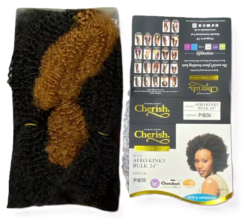 Cherish Afro Kinky Bulk Afro Twist Crochet Hair Extensions 24" Improved Quality