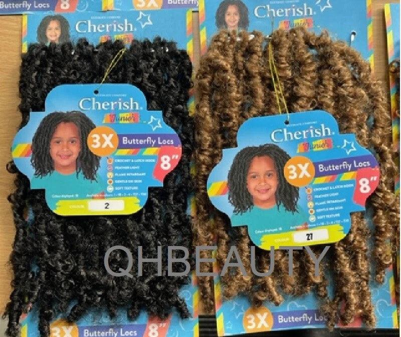 Cherish Synthetic Junior Crochet Braid Hair Extension – 3X Butterfly Locs 8"