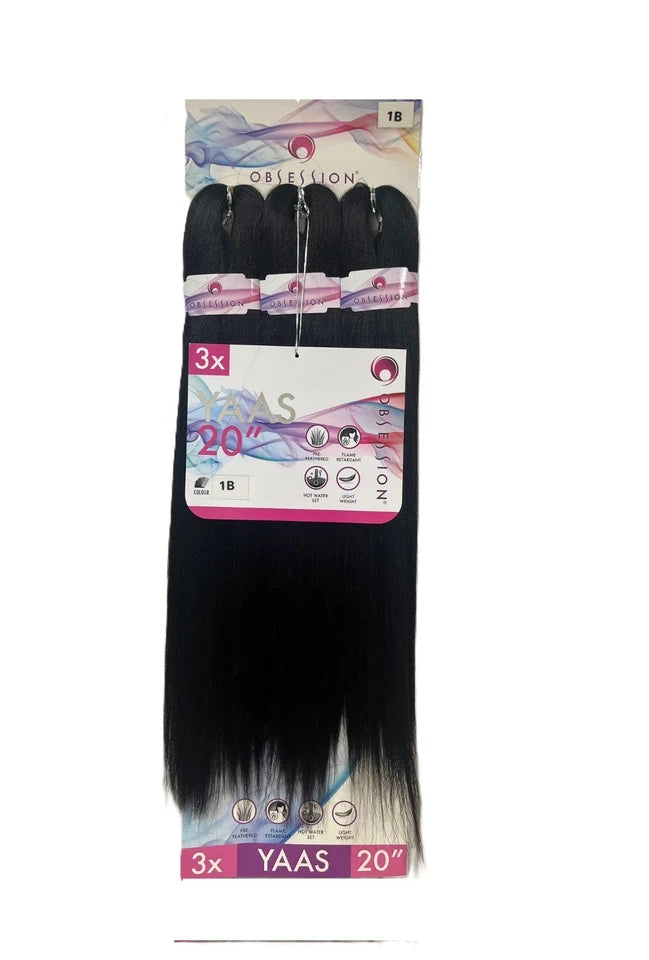 Obsession Synthetic Crochet Yaky Straight Braid Hair Extension - 3 X YAAS 20''