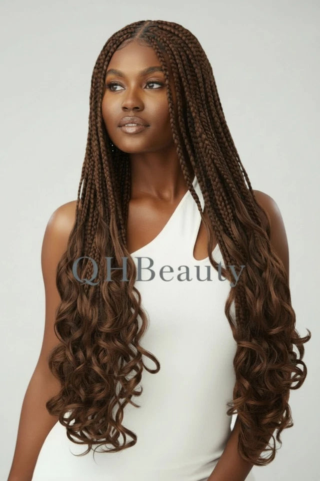 Obsession Hand Made Braid Swiss Lace Hair Wig - Boho French Curl Wig 26 Inches