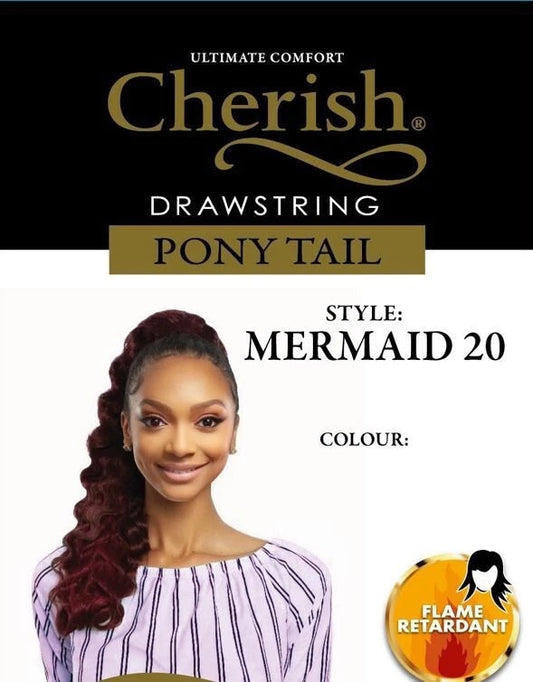 Cherish Synthetic Drawstring Curly Wavy Ponytail Hair Extension – Mermaid 20"