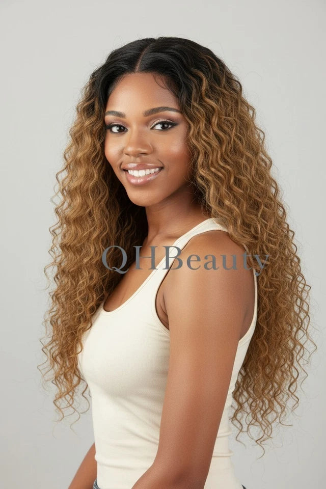 Obsession Normani HD Lace Curly Synthetic Hair Wig Free Parting, Heat Resistant