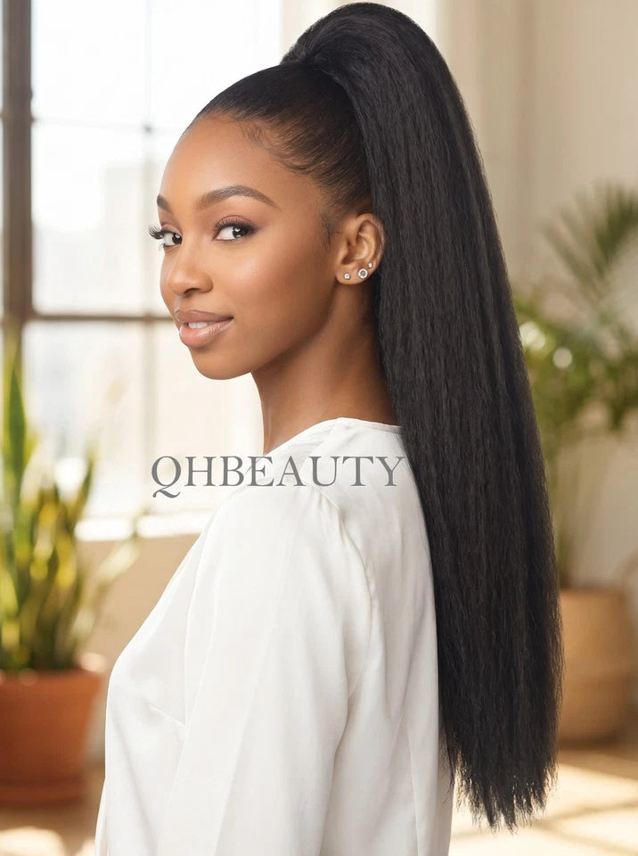 Cherish Synthetic Long Drawstring Ponytail – Yaky Straight 24" Fluffy