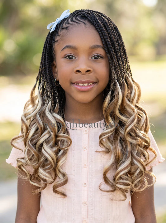Cherish Synthetic Junior Crochet Braid Hair Extension- SPIRAL FRENCH CURL 14 ''