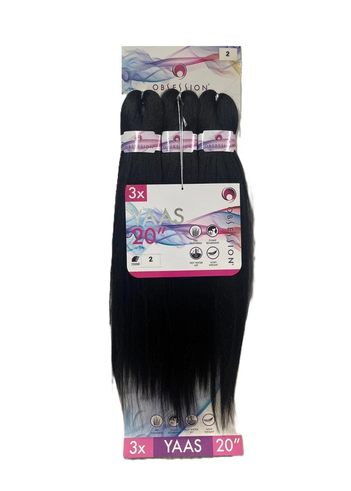 Obsession Synthetic Crochet Yaky Straight Braid Hair Extension - 3 X YAAS 20''