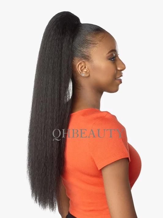 Cherish Synthetic Long Drawstring Ponytail - Yaky Straight 24 Inches Fluffy