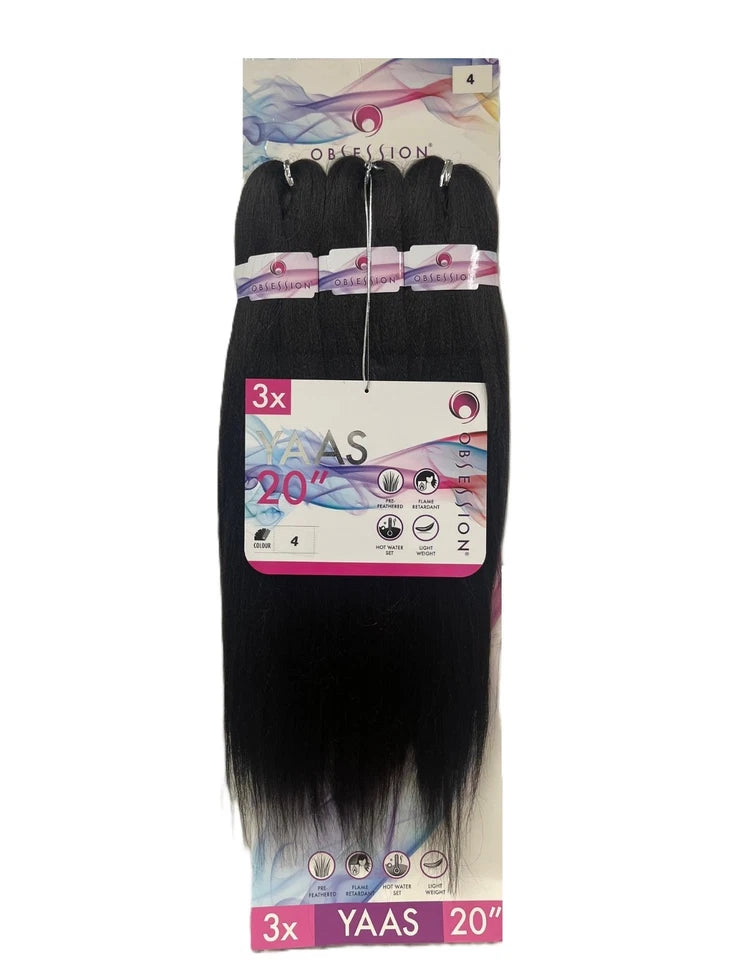 Obsession Synthetic Crochet Yaky Straight Braid Hair Extension - 3 X YAAS 20''
