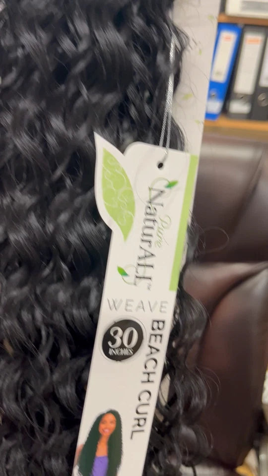 NaturAll Synthetic Long Curly Hair Extension Weave – Beach Curl 30"