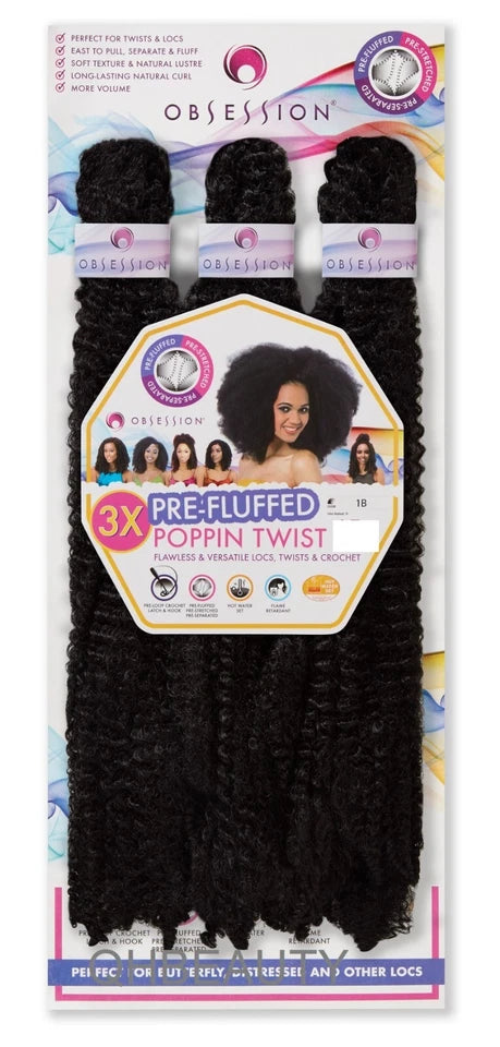 Obsession Synthetic Twist, Crochet Soft Braid 3 X Pre-Fluffed - POPPIN TWIST 16