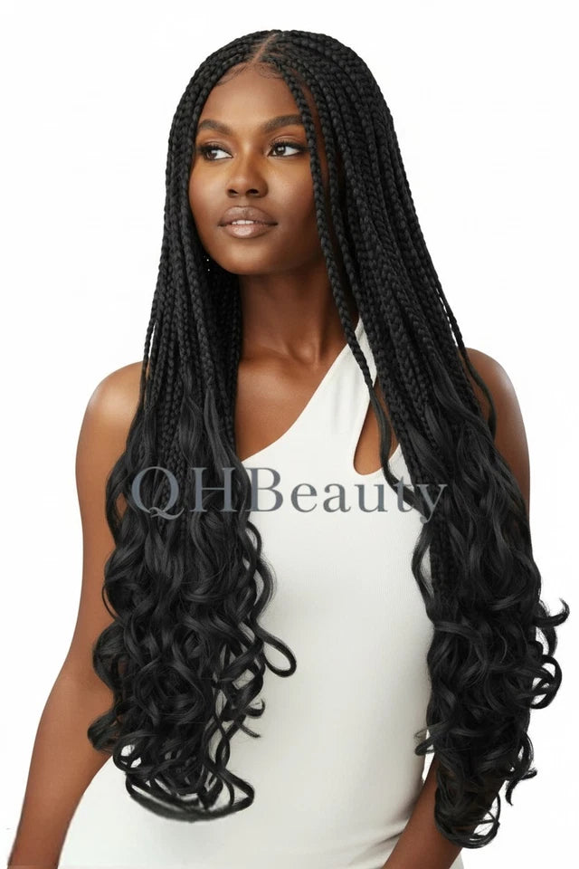 Obsession Hand Made Braid Swiss Lace Hair Wig - Boho French Curl Wig 26 Inches